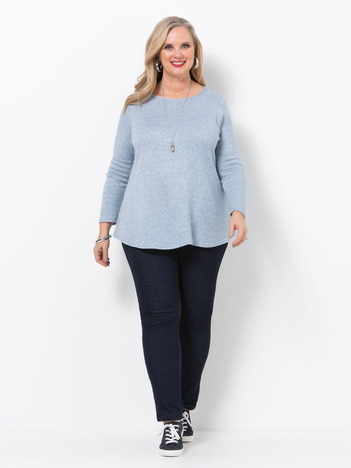 Dusty Blue Luxe Basic Top