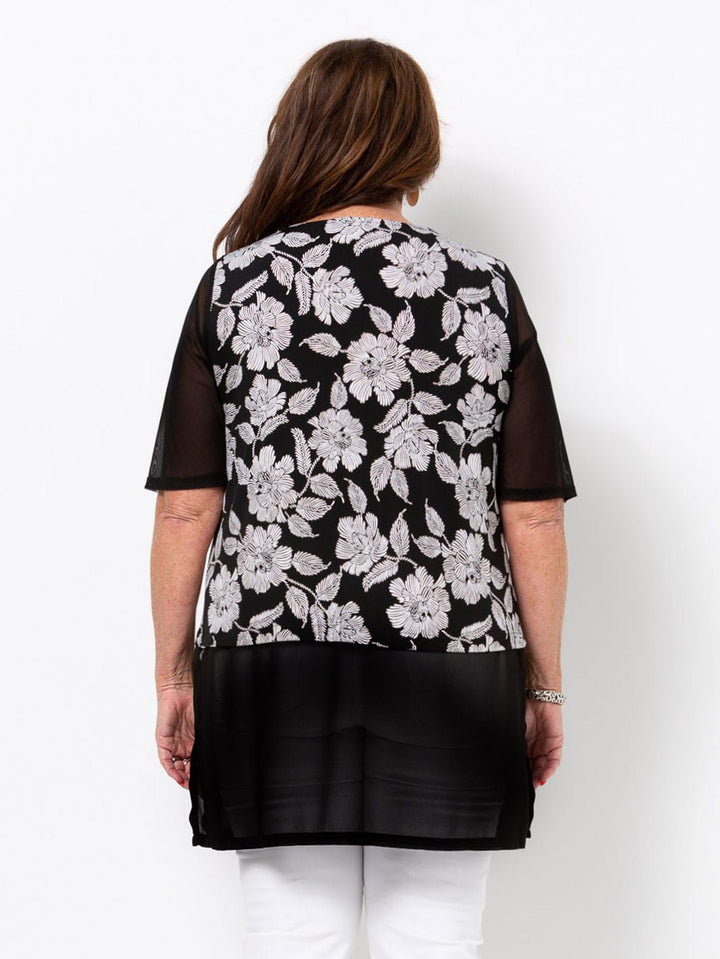 Etchings and Black Contrast Top