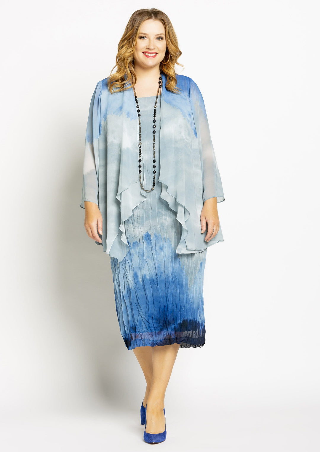 Blue Ombre Crushed Dress